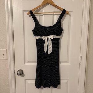 My Michelle Black Polka Dot with Bow Mini Dress Y2K Vintage Classic sz Medium